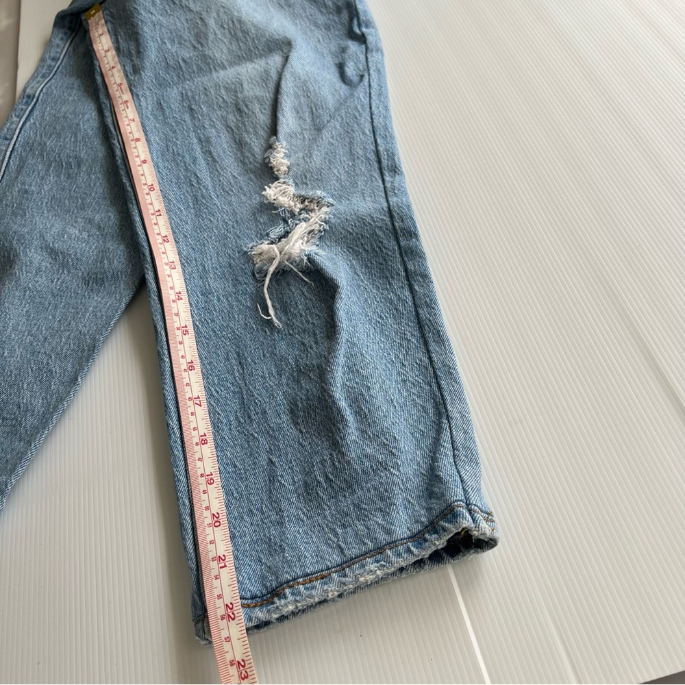 Levi’s Ribcage Premium Denim Jeans Straight Ankle Distressed High Waist 26 / 8 - Picture 14 of 15